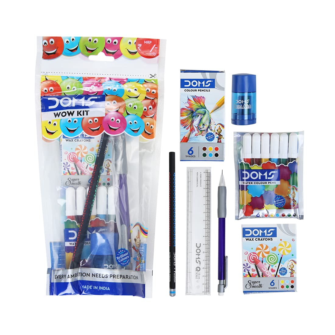 Doms Plastic Wow Craft Kit | Perfect Value Pack | Kit for Creative Minds | Gifting Range for Kids | Combination of 7 Stationery Items, Multicolor Doms Plastic Wow Craft Kit | Perfect Value Pack | Kit for Creative Minds | Gifting Range for Kids | Combination of 7 Stationery Items, Multicolor