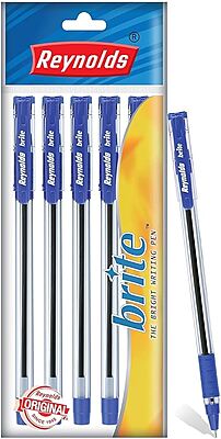 REYNOLDS BRIGHT BALL PEN (PACK OF 5) BLUE REYNOLDS BRIGHT BALL PEN (PACK OF 5) BLUE