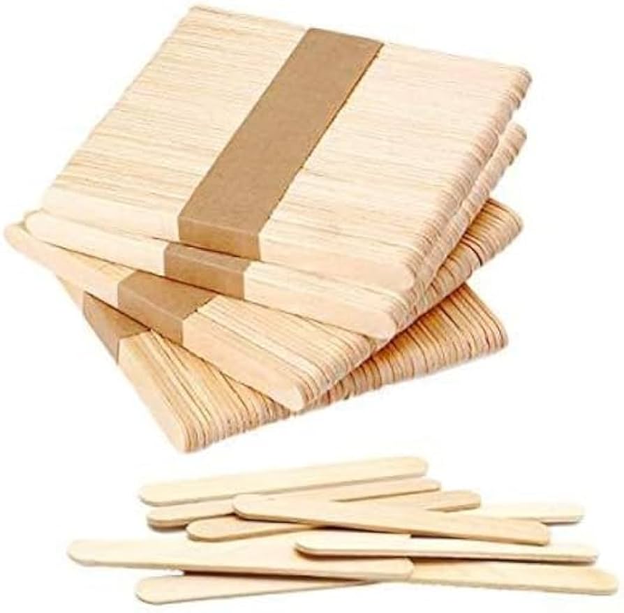 Wooden Ice Cream Sticks | Craft Sticks for Art, DIY and Craft for Kids | Popsicle Stick | (Beige) (Pack of 50)