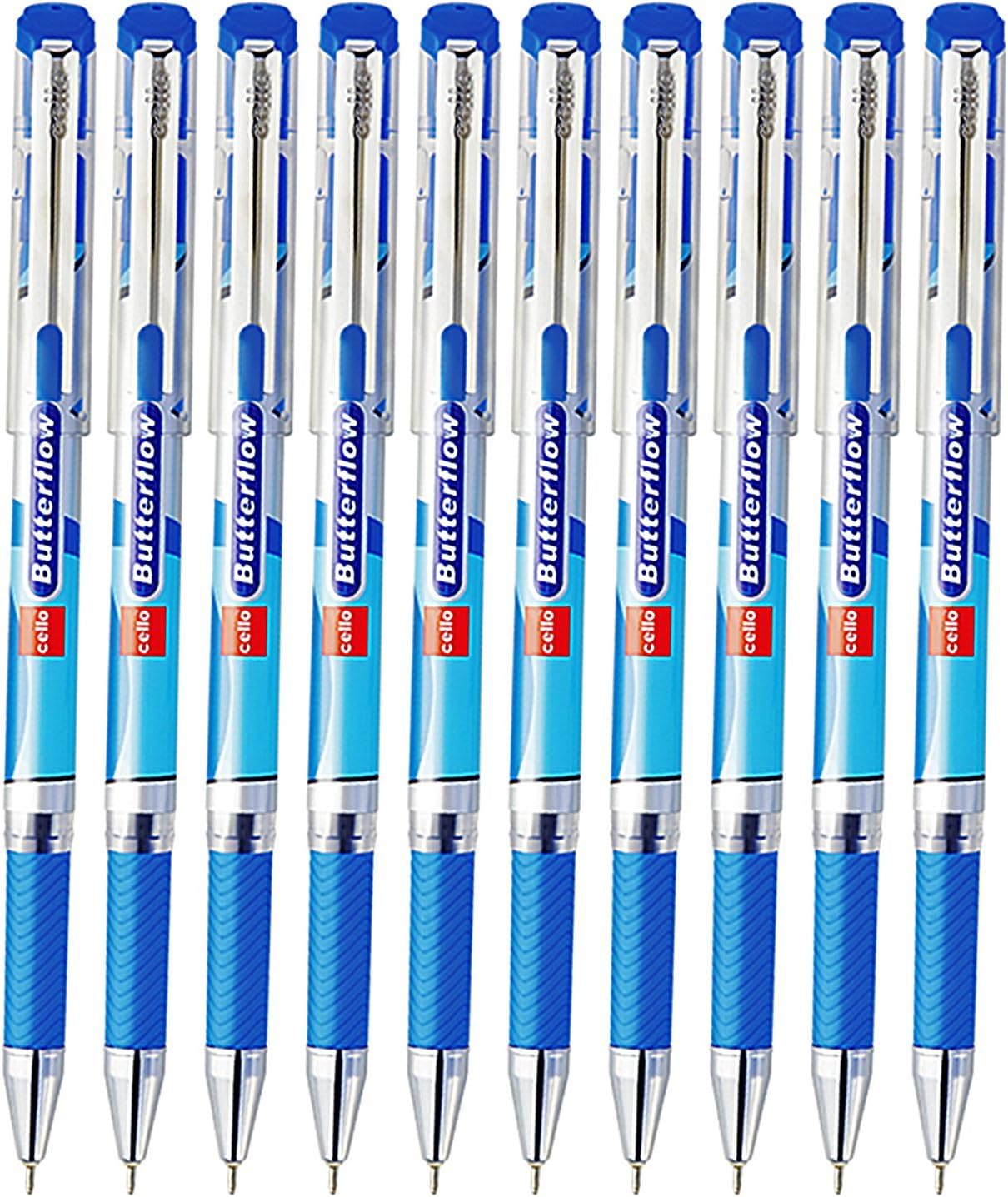 Cello Butterflow Blue Ball Pen  (Pack of 10, Ink Color - Blue)
