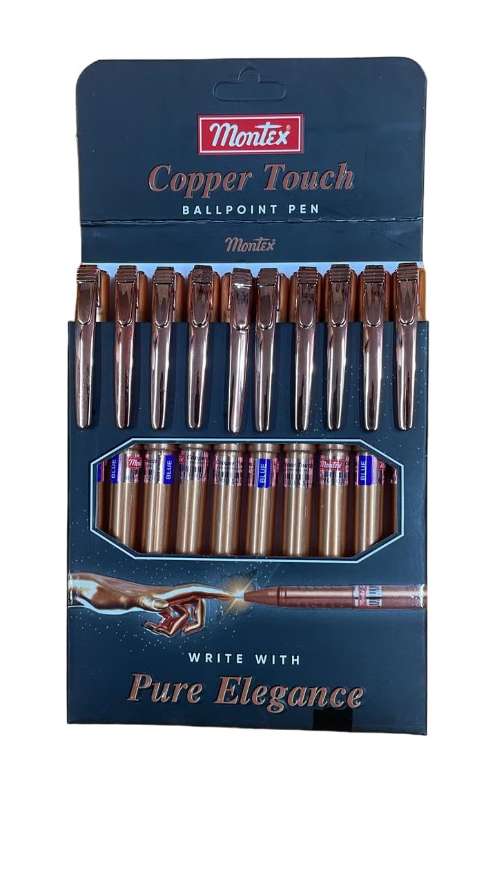 MONTEX copper touch ballpoint pen write with pure elegance (pack of 10)