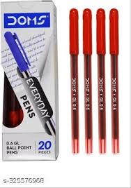 Doms everyday Ball pen pack of 20 Red ink
