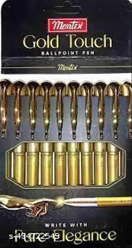 MONTEX gold touch ballpoint pen write with pure elegance (pack of 10)