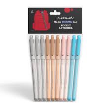 Classmate Hook Ball Pen- Blue (Pack of 10)|Multicolour Body Pens